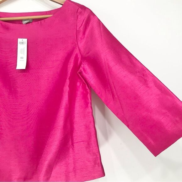 Chico’s Vibrant Pink Classic Boat Neck Pullover Top in Summerberry NEW - Picture 9 of 16